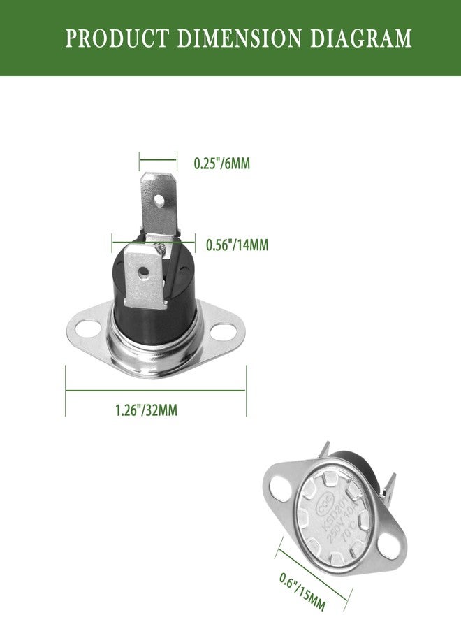 CHNPLUM KSD201 70 Thermostat Fuse for GE Microwave, Normally Closed Temperature Control Switch - Image 2